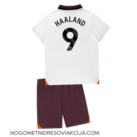 Dres Manchester City Erling Haaland #9 Gostujuci za djecu 2023-24 Kratak Rukav (+ kratke hlače)